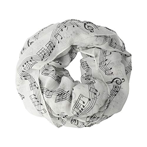 Foulard con note musicali – Idea regalo per musicisti bianco-nero Taglia unica