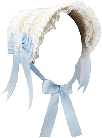 Girls Women Victorian Tea Party Sun Hat Bows Flower Ribbons Straw Hats