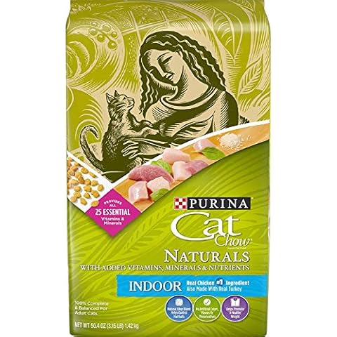 Purina Cat Chow Naturals Dry Cat Food, Indoor With Real Chicken & Turkey, 3.15 Lb Bag Cover