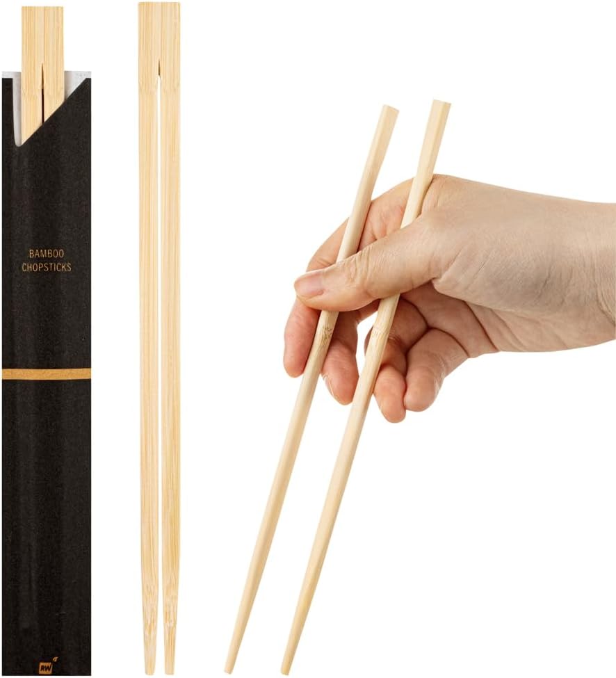 Restaurantware-Bambuddha 8.3 Inch To Go Twin Chopsticks, 1000 Durable Bamboo Chopsticks - With Paper Sleeve, Bamboo Premium Chopsticks, For All Kinds Of Foods, Ideal For Cafes And Restaurants