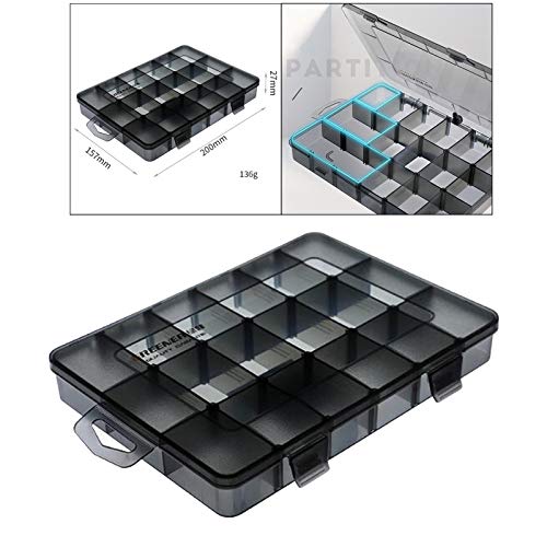 FLAMEER Multifunctionele draaddoos voor sieraden, oorbellen, opbergdoos, schroeven, parels, opberggereedschap, 18… - Afbeelding 7