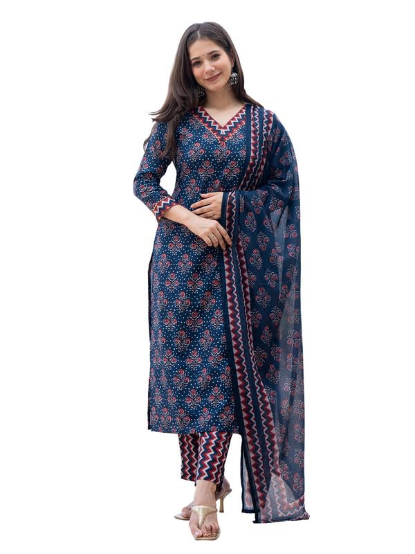 Vaamsi Women's Floral Straight Printed Kurta Pant With Dupatta Set | kurta sets for woman - Review, Price and Buying Guide