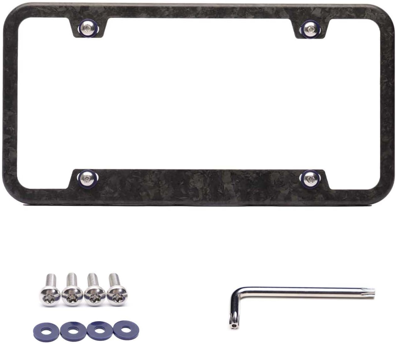 Aerospace Carbon Material License Plate Frame for Tesla Lightweight Durable Upgrade for Model 3 Highland Model Y Juniper S X Cybertruck EV Sleek Style & Tool Free Installation