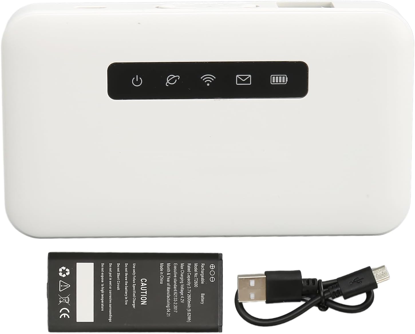 ciciglow Portable 4G LTE Mobile Hotspot with its removable battery and USB charging cable