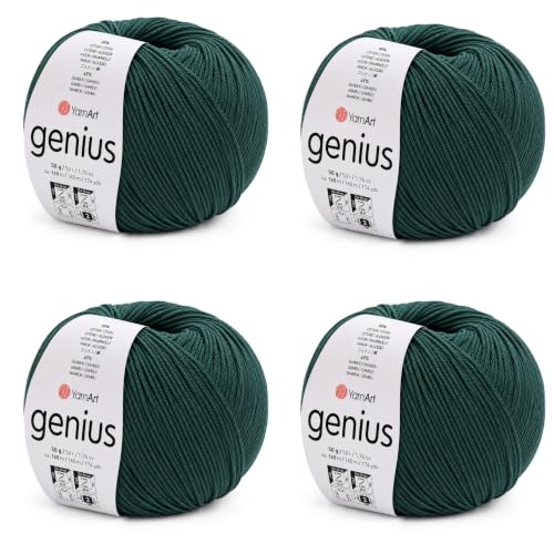 Image of YarnArt Genius Soft Cotton Blend Yarn, 4 Pack (1.76 oz / 174 Yds)