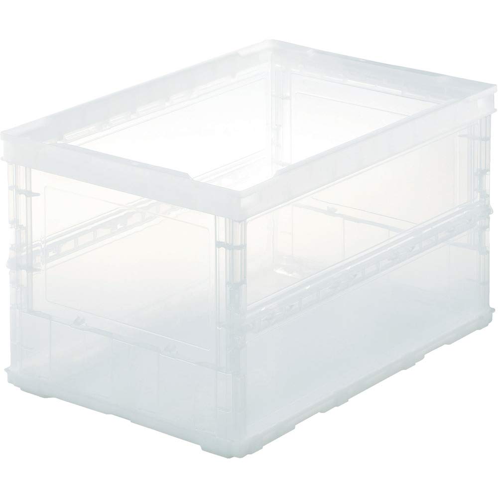 TRUSCO(トラスコ) 薄型折りたたみコンテナスケル 50Lロックフタ付 透明 Amazon | TRUSCO(トラスコ) 薄型折りたたみコンテナスケル 50L 透明