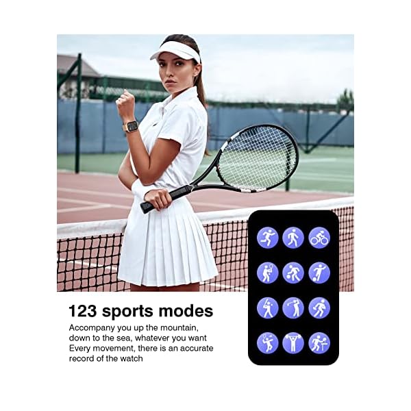 Smart Watch for Women with Bluetooth Call Answer/Dail,1.9'' HD Full Touch Screen Fitness Tracker, Smartwatch with Heart Rate Blood Oxygen Blood Pressure Sleep Monitor for Android and iPhone - Image 6