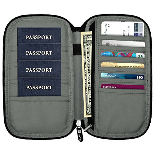 Family Passport Holder, Fintie Rfid Blocking Zipper Case Document Organizer, Emerald Illusions #TOP1