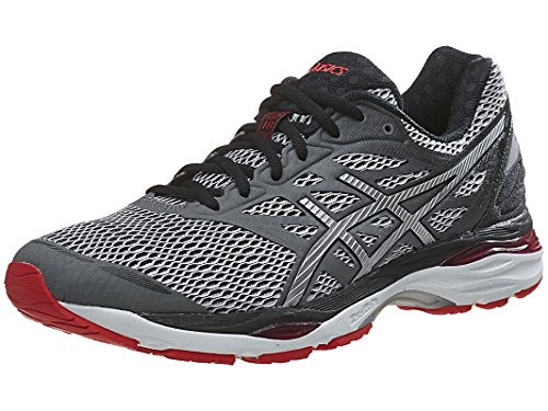 ASICS Men's Gel-Cumulus 18 Running Shoe, Carbon/Silver/Vermilion, 10.5 M US
