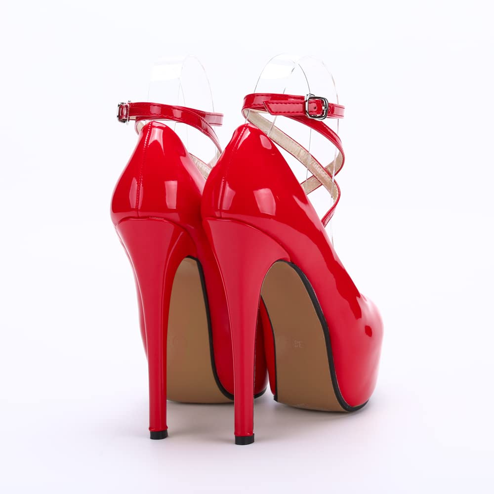 Femme Escarpins Talon Aiguille Hauteur 14cm Plateforme Epais 4cm Chaussure à Talon Stable Confortable Escarpins Mariage Soirée Club