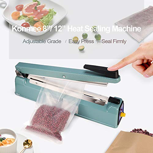 Konmee 8 Inches 200mm Bag Sealer Impulse Heat Sealer Hand Sealer Machine with an Extra Replacement Kit