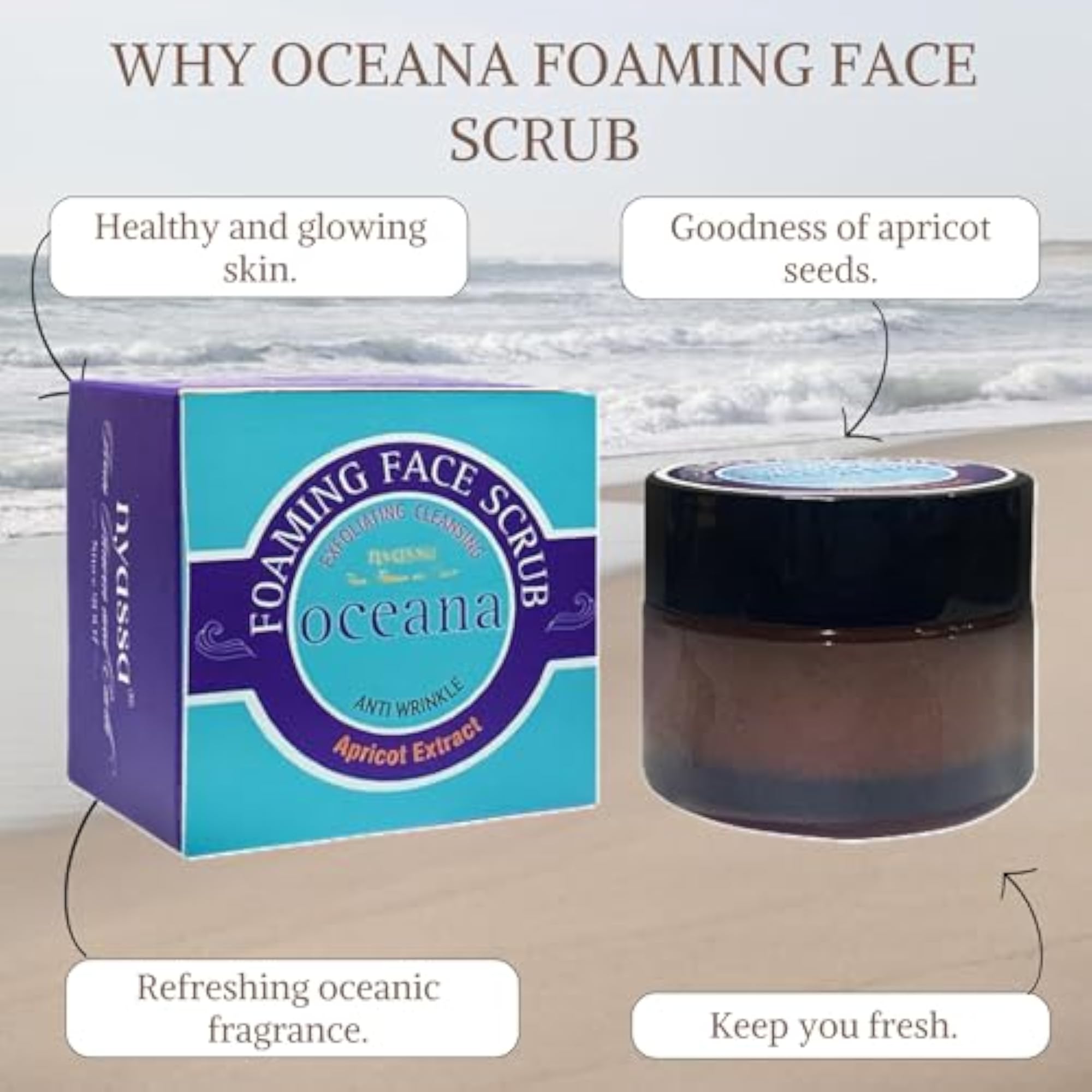 Foaming Scrub, Exfoliating Cleansing Scrub, 35g
