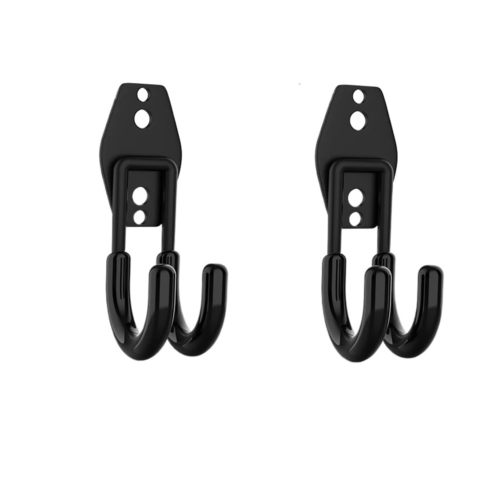 LUYSGBXR Hooks Heavy Duty Metal Hook Garage Organizer Wall Mount Anti-Slip Bicycle Hanger Hooks Storage for Ladders Garden Tool(2S-Black-J)