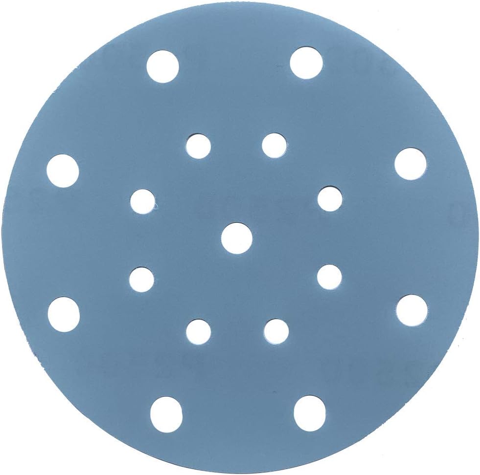 TigerShark 6 Inch Sanding Discs 17 Hole Wet Dry Grit 2500 20pcs Pack Special Anti Clog Coating Film Green Line Hook and Loop Dustless Random Orbital Sander Paper Ultra Fine