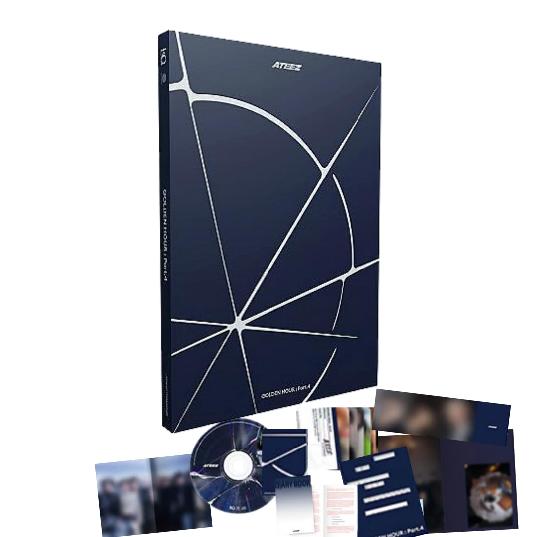 Álbum ATEEZ Golden Hour Part.4 Diario Ver CD con Fotocards y Póster