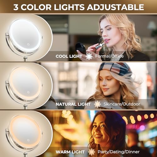 Conlwin 9 Inch Wall Mounted Lighted Makeup Mirror thumb #6