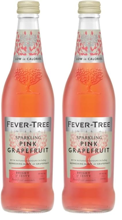 FEVER-TREE - 8 Bouteilles de 500 ml de soda GRAPEFRUIT-boisson pétillante aux notes fruitées élaborée à base d'eau de source et de jus de pamplemousse- Pour des cocktails d'exception (Lot de 2)