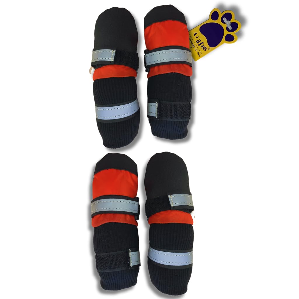A+a Pets Premium Dog Boots for All-Weather Adventures | Waterproof & Easy to Wear Shoes with Velcro for Summer, Rain and Snow | Protect Your Pets Paws (Set of 4) (S, Red) (B0CGD3GS3L) Amazon Price History, Amazon Price Tracker