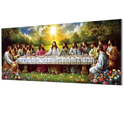 The Last Supper Paint by Numbers Kit for Adults, The Last Supper Paint by Numbers, DIY Crafts for Adults Oil Painting Art Kits with Brushes and Acrylic for Home Decor 16x32 in (No Frame) Model-0482