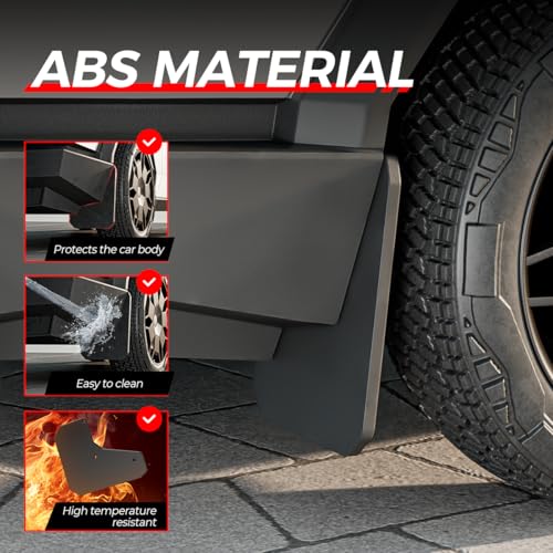 Image of 4PCS Mud Flaps for 2024 2025 Tesla Cybertruck,All Weather Fender Front & Rear Mud Grards for Cybertruck Accessories