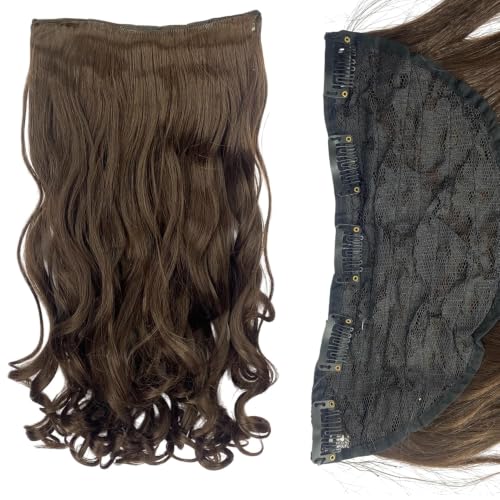 Image of TEMPERIA Hair Extensions and Wig for Women & Girls - Wavy & Curly | Long False Synthetic Artificial Clip on 5 Clips Attached Curls for Bridal & Wedding | Highlight Colour (1pc)