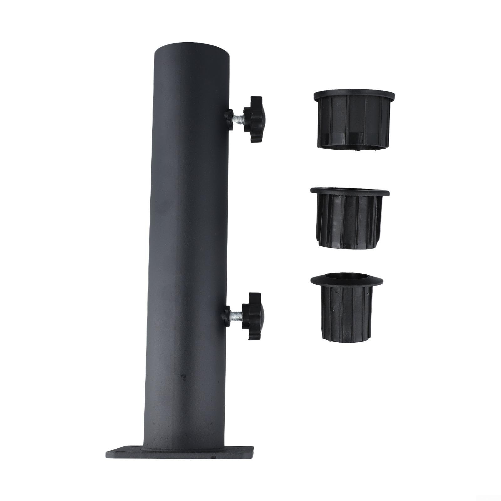 Podstawa parasola tarasowego ze stali nierdzewnej z 3 rękawami z PCW (48/38/32 mm) – wsparcie zewnętrzne do ogrodu i tarasu zwiększa stabilność i bezpieczeństwo