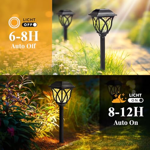 GIGALUMI Solar Lights Outdoor Waterproof, 6 Pack LED Solar Garden Lights, Outdoor Decorations, Garden Decor for Yard, Patio, Landscape, Planter, Walkway (Warm White) - Image 7