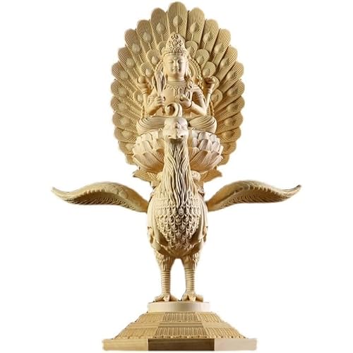 孔雀明王 仏像 木彫仏像守り本尊 除災 孔雀仏母 孔雀王母菩薩 置物 菩薩 高級木彫り 祈る 厄除け 尾羽光背孔雀台 高さ39CM 孔雀明王 仏像 木彫仏像守り本尊 除災 孔雀仏母 孔雀王母菩薩 置物 菩薩 高級木彫り 祈る 厄除け 尾羽光背孔雀台 高さ39CM