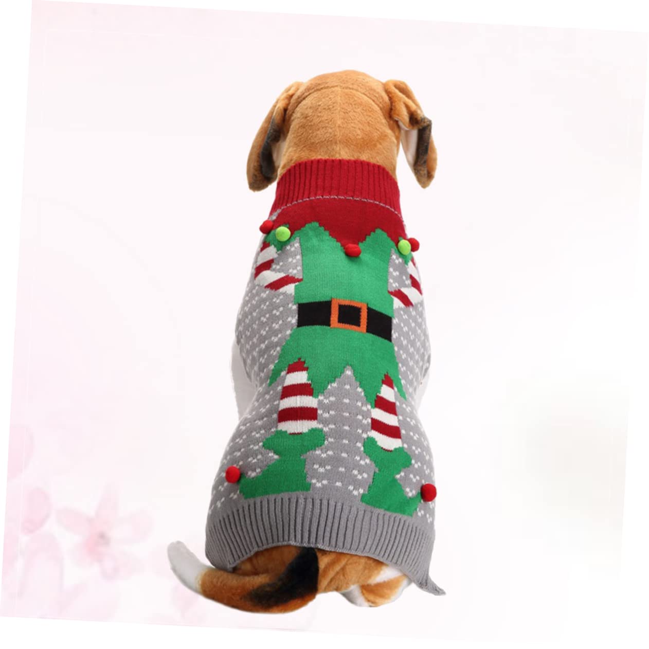 BESPORTBLE 3pezzi Costume Natalizio per Cani Maglione Grigio Clown per Animali di Piccole e Grandi Abbigliamento Festivo per Cuccioli Maglione Pelliccia Morbida per Natale
