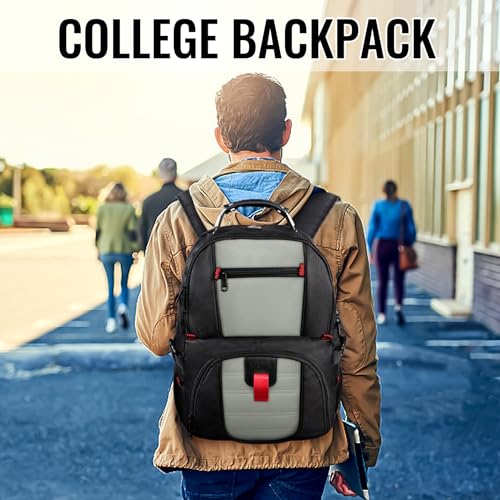 Image of 17inch Laptop Backpack,Large Luggage Backpack with USB Charging Port for Women Men,TSA Friendly Business Travel Laptop Backpack,Anti-Theft Computer Backpacks Big College School Bookbag, Grey