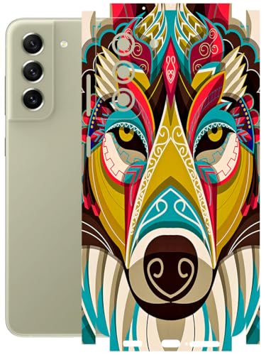 Image of AtOdds - Full Body Back Screen Guard Protector Film - Lamination Wrap Skin Sticker Compatible with Samsung Galaxy S21 FE (5G) | Scratchproof Matte Finish (Mighty Wolf)
