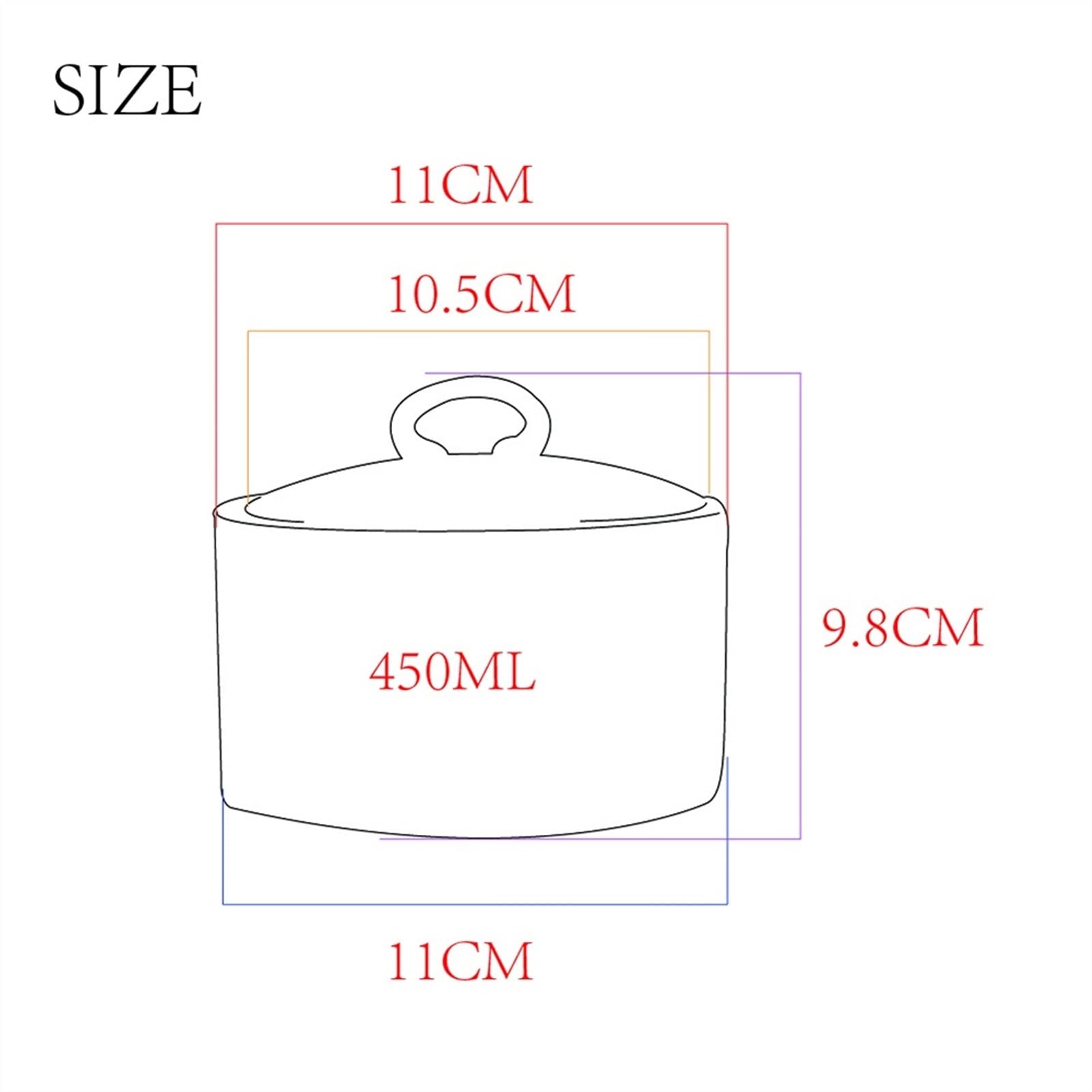 Zuckerschale EUROPÄISCHE Style Zucker-Schild-Keramik Zuckerglas mit Deckelgold-Linie Blumenmuster-Design-Knochen-China-Zucker-Schüssel-Topf for Zuckerwürfel Zuckerdose (Color : Red)
