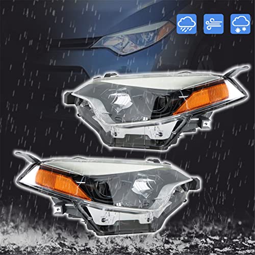 Headlight Assembly Replacement For 2014 2015 2016 Toyota Corolla Halogen Headlamps Front Light Pair Driver And Passenger Side (Left And Right) #TOP5