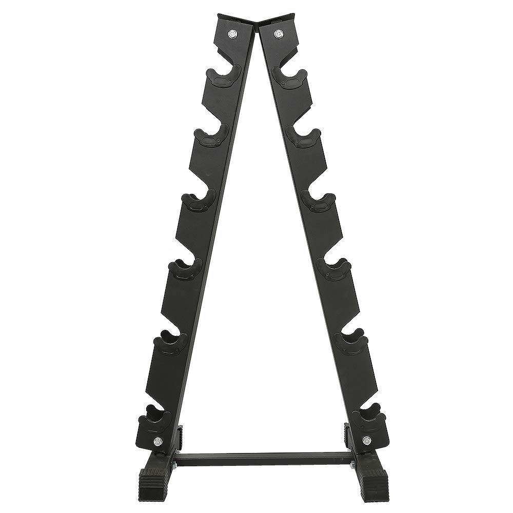 Support d'haltères courts, en acier résistant, capacité de charge de 200 kg, 6 niveaux, noir