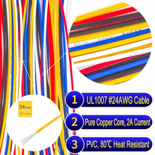 Cable pre-crimpado Dupont 2.0mm, 50cm, 24AWG, 10 colores miniatura 5