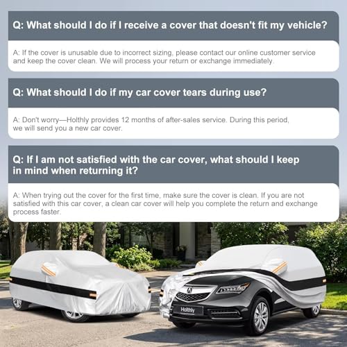 Image of 10 Layers SUV Car Cover Custom Fit for Acura MDX (2007-2026), Waterproof All Weather for Automobiles, Outdoor Full Cover Sun Dust Rain Protection with Cotton. Silver