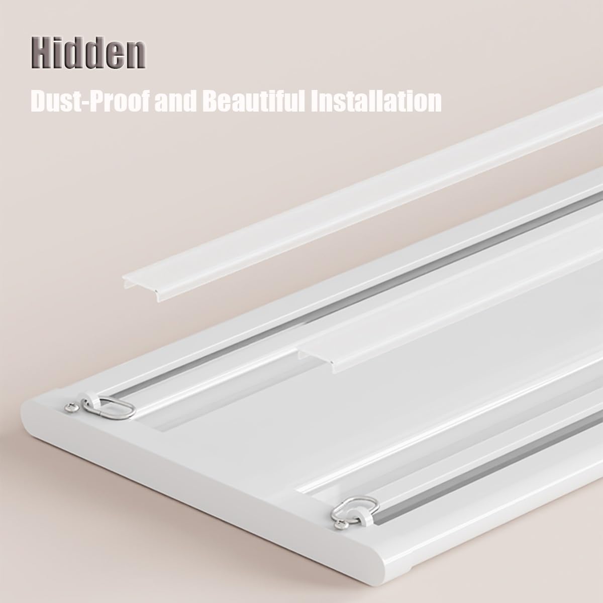 Générique Rail Rideau Plafond 0.4m-5.5m Rail De Rideau sans Perçage pour Murs Ou Plafonds Convient pour Baie De Douche Les Maisons Les Bureaux Les Caravanes(Blanc,4.5m)