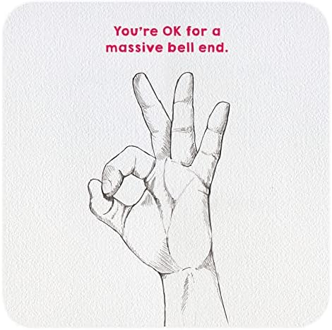 Brainbox Candy - Funny Rude 'Massive B*ll End Coaster' - Small Gift Ideas For Him Her - Friends Birthday - Housewarming Present - New Home Gift - Funny Gifts For Women Men