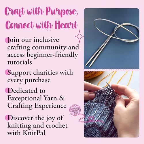Image of KnitPal 47-Inch Circular Knitting Needles Set of 5 | Extra-Long Stainless Steel with Flexible Cable | US Sizes 4-8 (3.25-5mm) | Perfect for Magic Loop & Large Projects