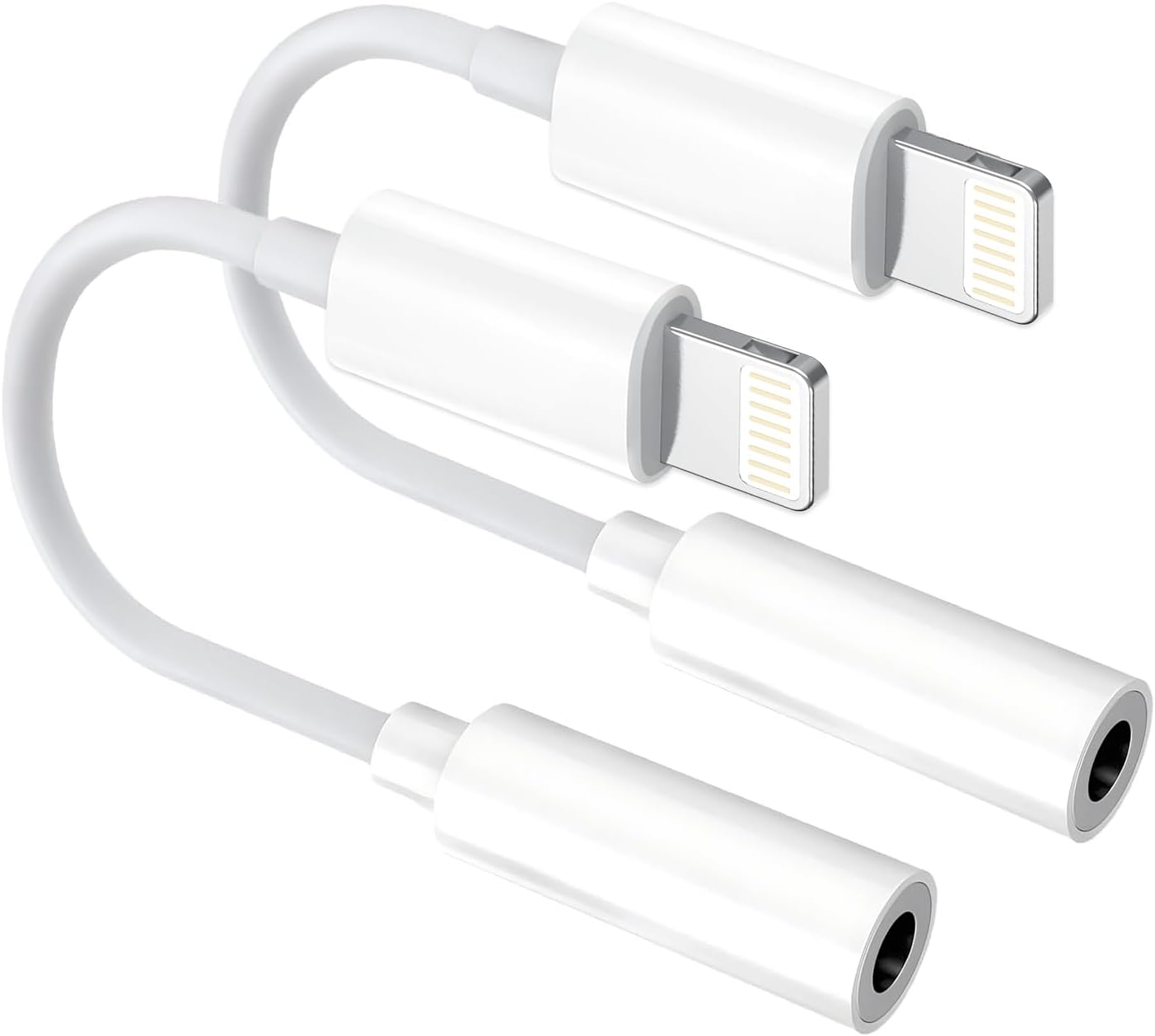 [Apple MFi Certified] 2 Pack Lightning to 3.5mm Aux Audio Adapter, Headphone Jack Converter Dongle for iPhone 14/13/12/X/XR & iPad (Supports All iOS Systems)