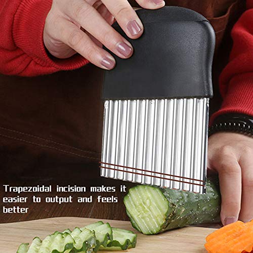 Groenteschaaf, roestvrij staal, golfsnijder, Speyang golfsnijder, friet chips snijmes voor het snijden van aardappelen… - Image 6