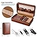 Cigar Case Humidors with V Cutter, Cigar Clip and Cigar Punch,4-Finger Travel Cigar Cases,Portable Leather Cigar Humidors Box,Gift for Men Dad Cigar Accessories
