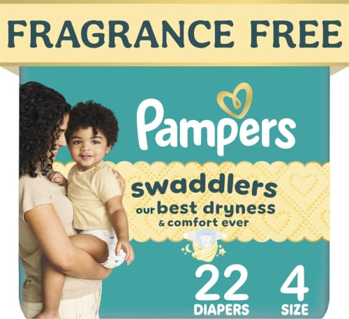 Image of Pampers Swaddlers Diapers, Size S4 (15-34 lbs), 22 Count, Absorbent, Keeps Baby Dry and Comfortable, Pediatrician Recommended Skin Safe Disposable Baby Diaper
