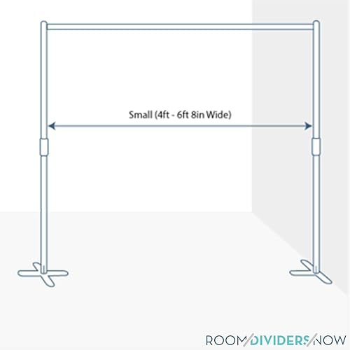 Miniatura 5 de RoomDividersNow End2End - Soporte divisor pequeño, de 4 pies a 6 pies y 8 pulgadas de ancho, plateado, divisor de habitación independiente para