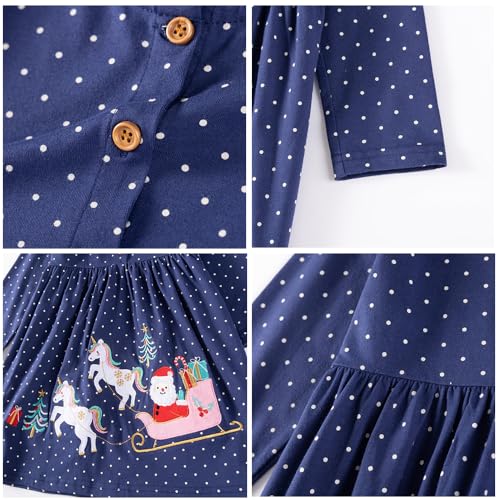 Youlebao Toddler Girls' Long Sleeve Soft Cotton Casual Jersey Shirt Playwear Applique Dress4