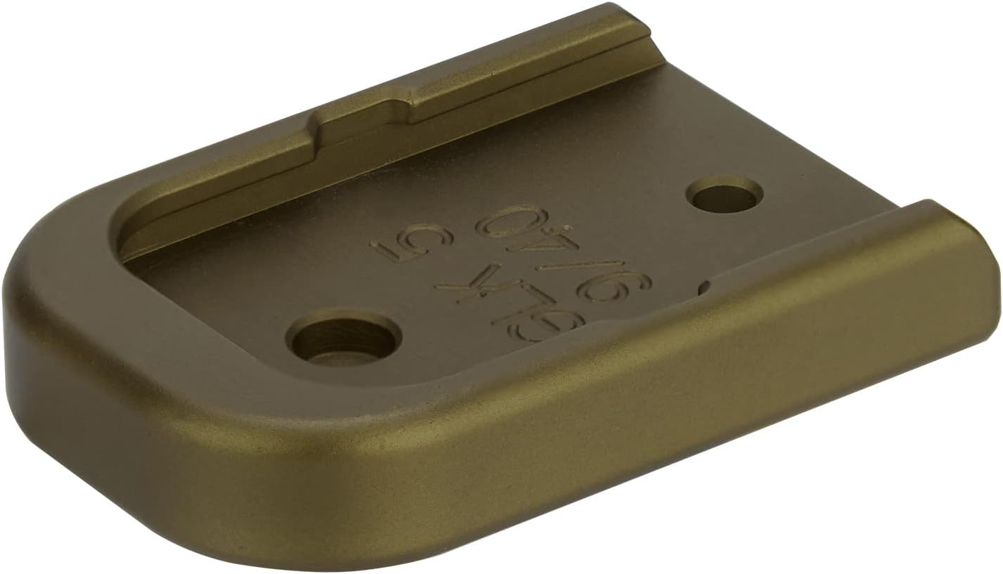 NDZ Performance Durable Aluminum Magazine Base Plate for Gen 5 Glock 17 19 22 23 34 45 47 49, 9mm .40 S&W, Custom Laser Engraved, Black - Choose Design
