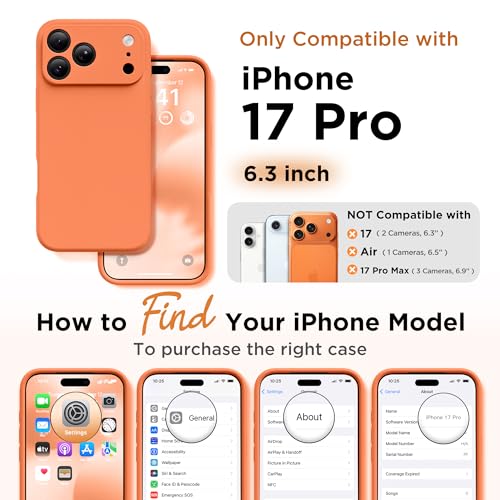 Image of GolbinBox Magnetic for iPhone 17 Pro Case, Silicone Cover, Starry Orange