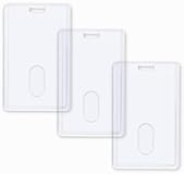 Vetoo 3Pack Heavy Duty ID Badge Holders&comma;Clear&comma;Vertical&comma;Durable&comma;Suitable for use in Factories&comma;Offices&comma;and Schools&period;