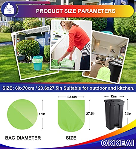 Image of OKKEAI Blue Trash Bags 8 Gallon, Medium Garbage Bags for Kitchen, 60 Count