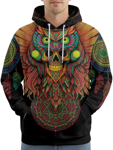 Image of PAGYMO Graphic Hoodies for Men Funny Novelty Pullover Hooded Sweatshirt | Funny 3D print, cool novelty design, colorful pattern, mens graphic pullover hoodie, sarcastic style, funky winter fashion
